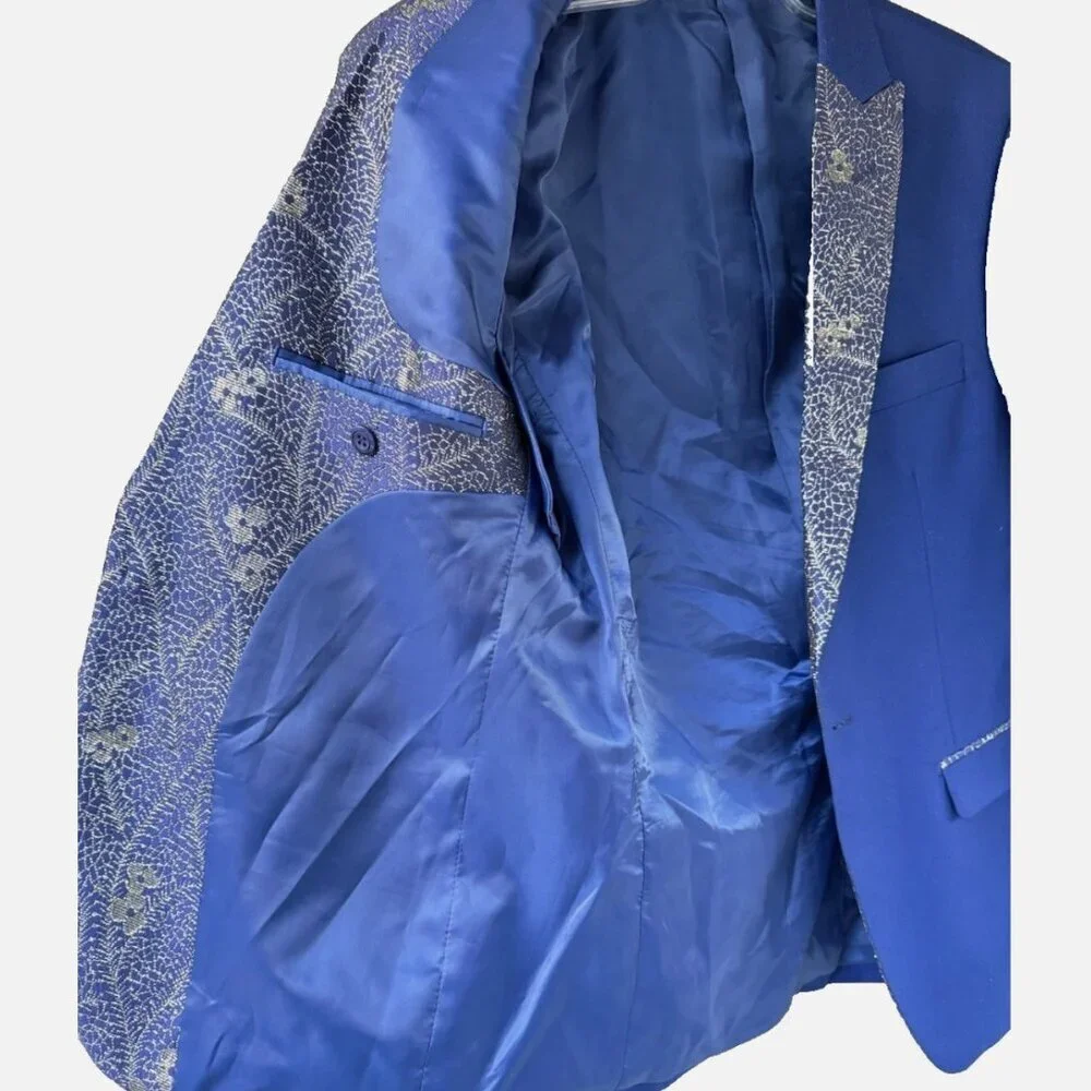 Vitali Men's Royal Blue Art Dress Up Suit Jacket Blazer Size S38